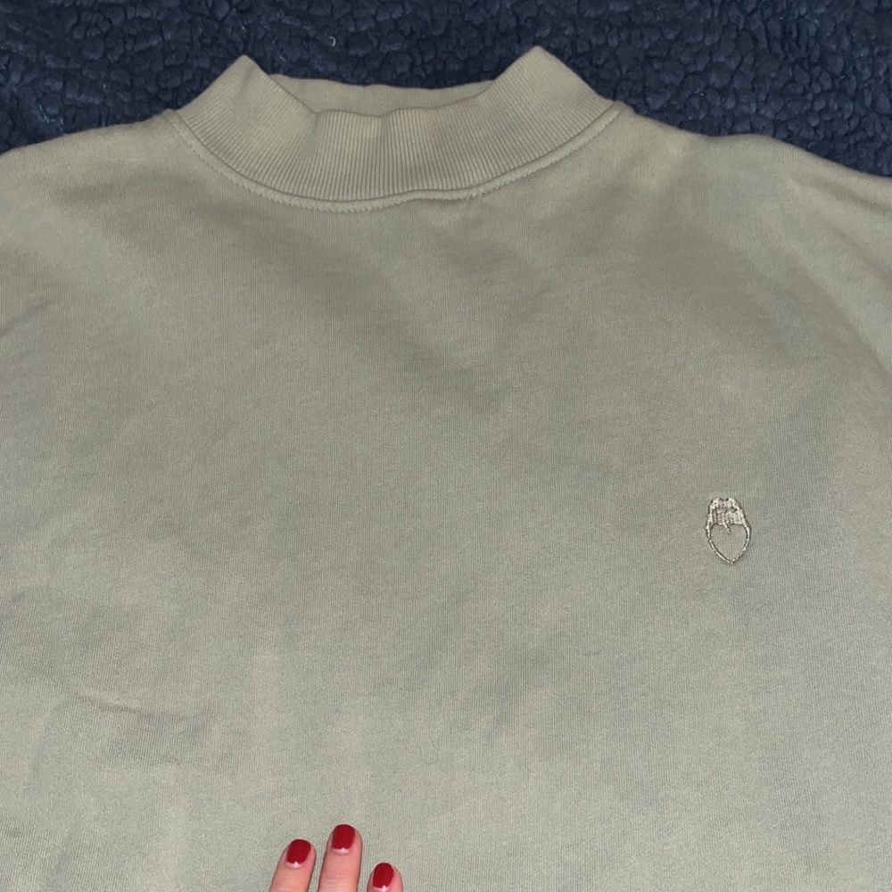 light green turtle neck sweatshirt